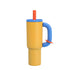 Coffee Thermal Mug 40oz Tumbler With Handle-Yellow/blue